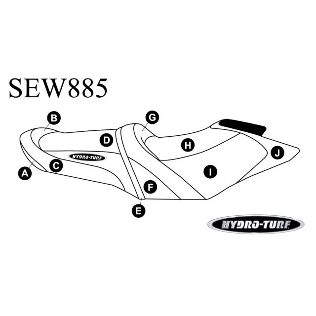 Hydro Turf Sea-Doo GTR 215 / GTI SE 130 / GTI SE 155 / GTI Ltd 155 (12-16) Seat Cover