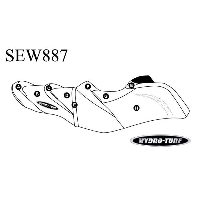 Hydro-Turf Seat Cover for Sea Doo GTX Ltd 215, 260 & 300 + GTX & GTX-S 155 (16-17) / GTR 230 (17)