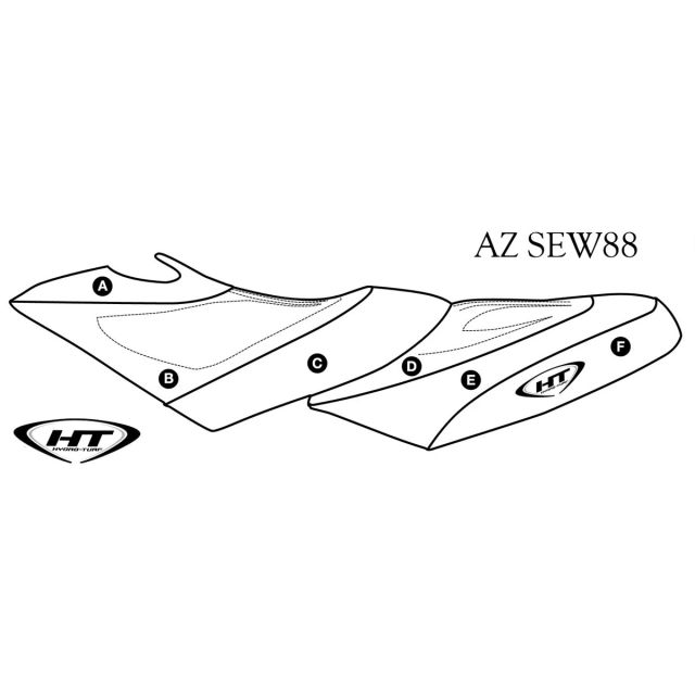 Hydro-Turf Premier Seat Cover for Sea Doo GTX Di (02-03) / GTX 4-Tec (02-06) / RXT (05-09) / GTX Ltd & Wake (06-08) / WakePro 215 (09)
