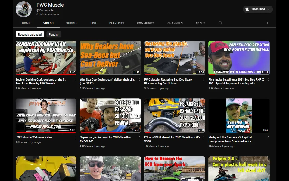 PWC Muscle on YouTube